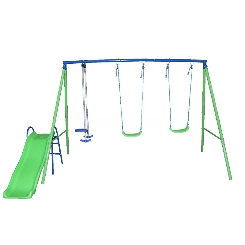 Kids Outdoor Swing Set With Slide - Salıncak ve Kaydırak Seti Açık Hava