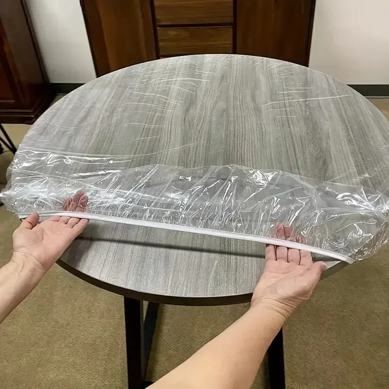 Kids Outdoor Folding Table - Çok amaçlı Yuvarlak Şeffaf Pvc Elastik