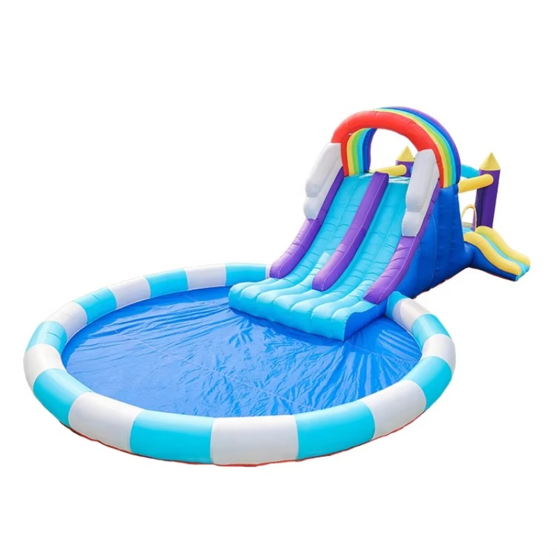 Kids Outdoor Water - Dev Gökkuşağı Şişme Su Kaydırağı Çocuklar