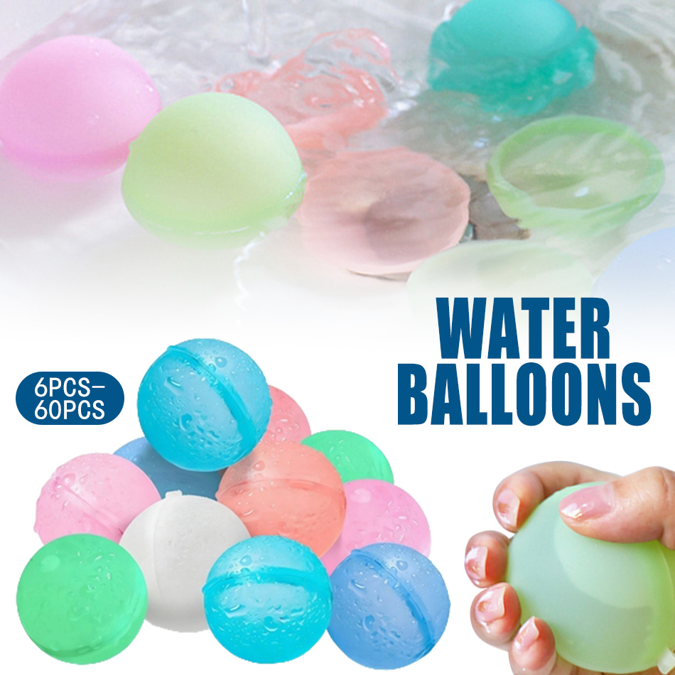 Kids Outdoor Water Play - 6-60P Yeniden Kullanılabilir Su Balonları Doldurulabilir
