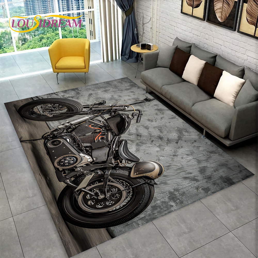 Kids Outdoor Clubhouse - 3D Retro Vintage motosiklet alan kilim