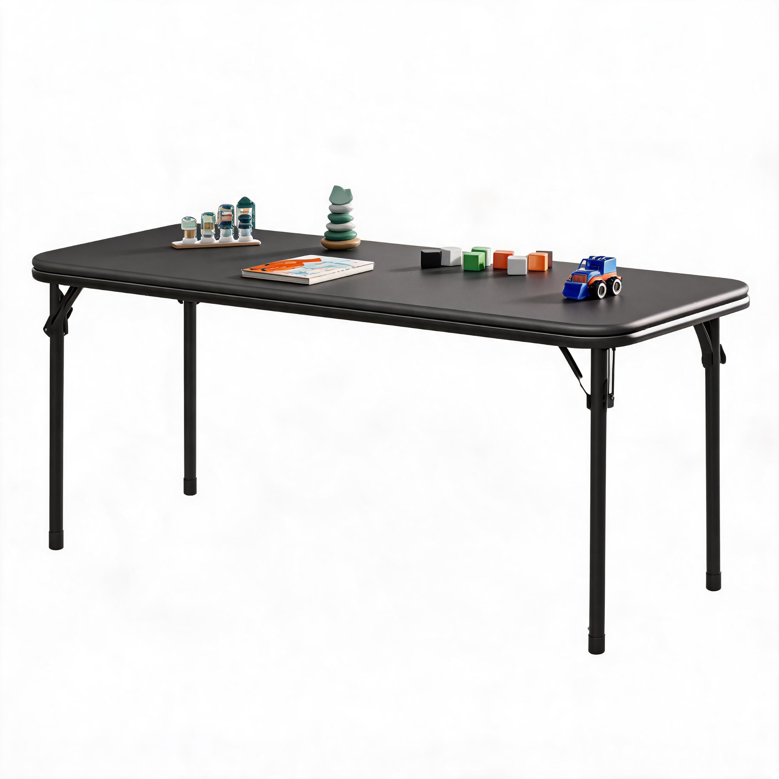 Kids Outdoor Folding Table - 47 inç Dikdörtgen Katlanır Masa, İç/Dış