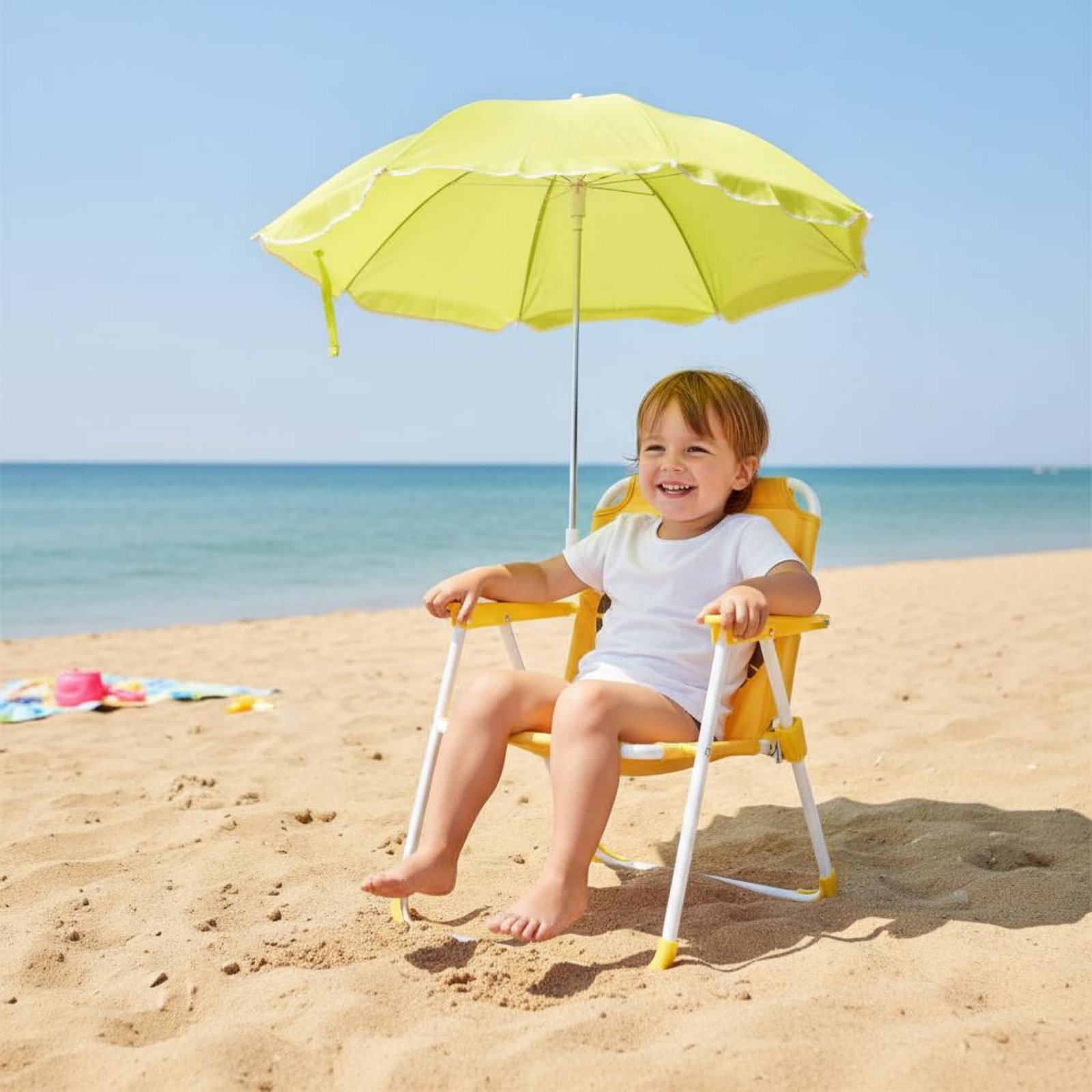 Kids Outdoor Umbrella Chair - Güneşlikli Çocuk Taşınabilir Sandalyesi, Şemsiyeli Hafif