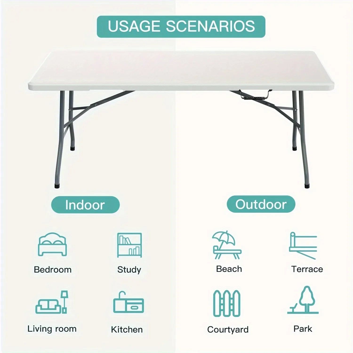 6FT Geniş Plastik Katlanır Mas - Kids Outdoor Folding Table incelemesi ve fiyatı