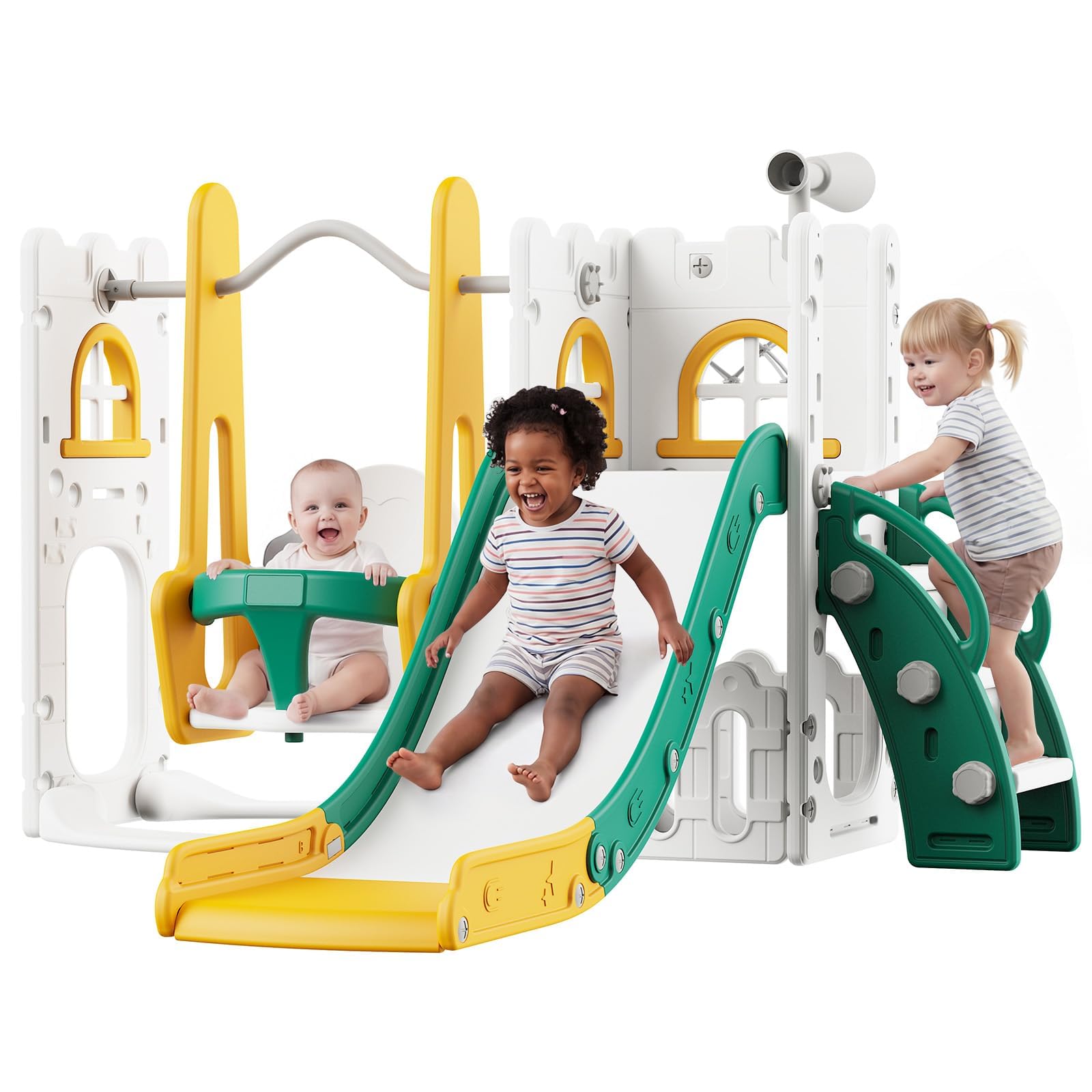 7'si 1 Arada Çocuk Kaydırağı v - Kids Outdoor Swing Set With Slide incelemesi ve fiyatı