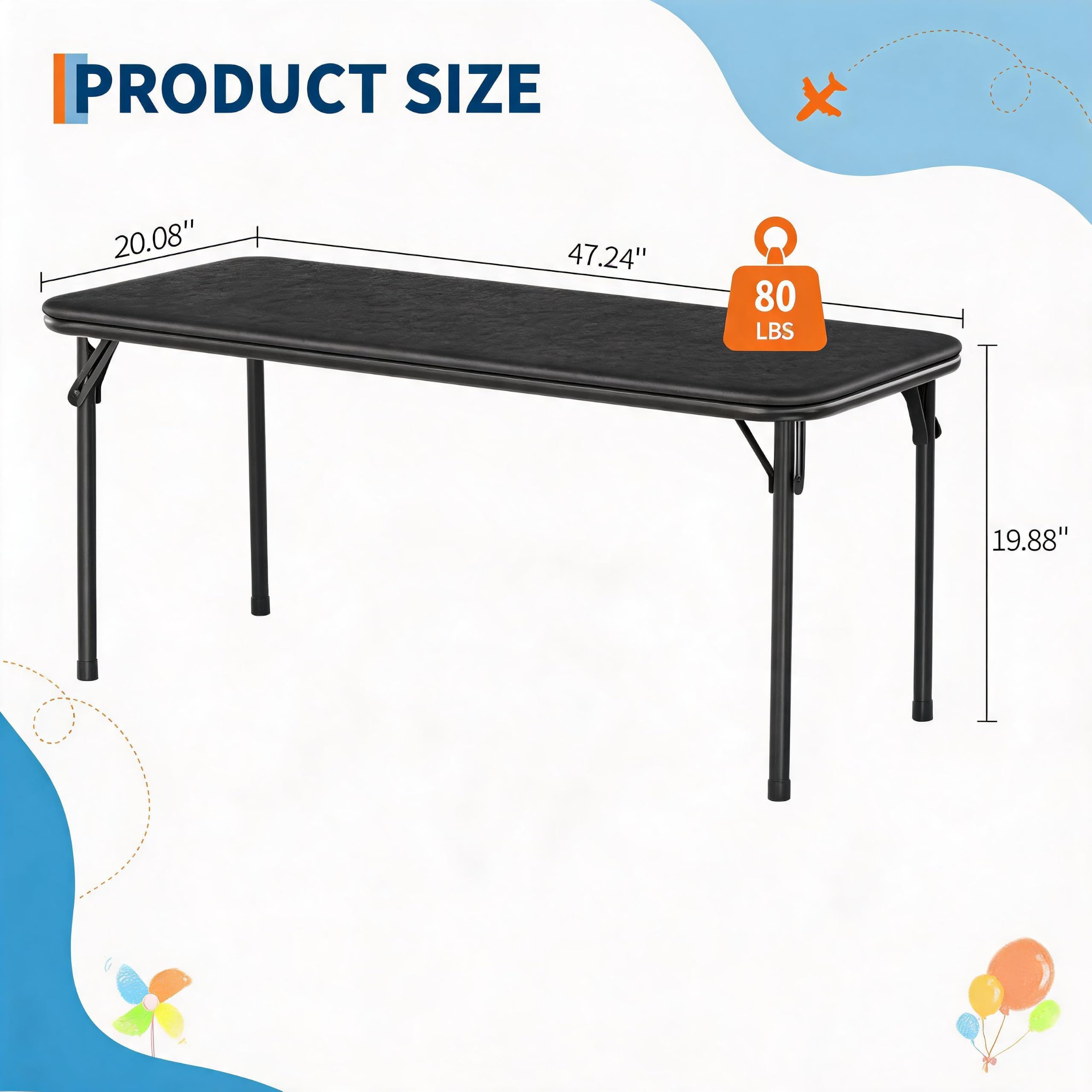 47 inç Dikdörtgen Katlanır Mas - Kids Outdoor Folding Table incelemesi ve fiyatı