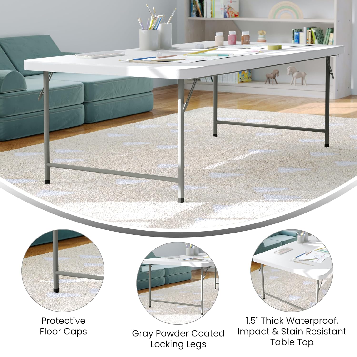 Çocuklar için 4.93ft Plastik K - Kids Outdoor Folding Table incelemesi ve fiyatı