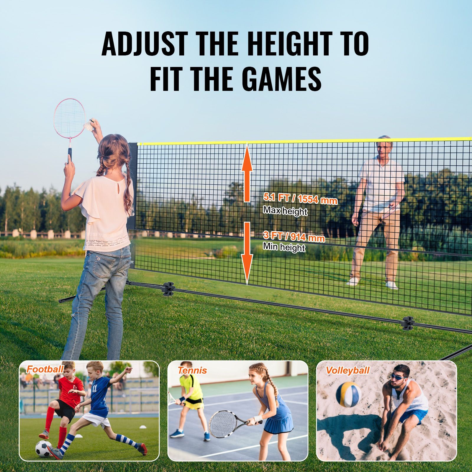 Badminton Filesi, Yüksekliği A - Kids Outdoor Volleyball incelemesi ve fiyatı